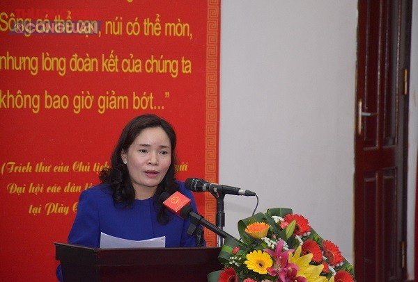 Bà Trịnh Thị Thủy – Thứ trưởng Bộ Văn hóa, Thể thao và Du lịch phát biểu tại Hội nghị